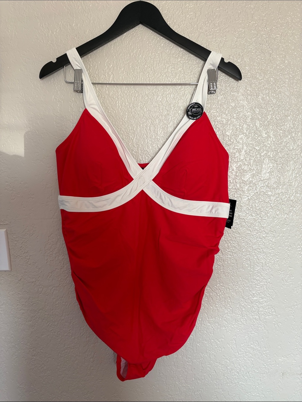 NWT - Torrid Red One-Piece Swimsuit with White Trim -2X